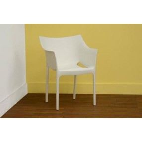 Baxton Studio White Molded Plastic Arm Chair