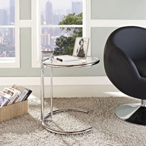 Modway Eileen Gray Side Table in Silver