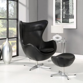Modway Glove Leather Lounge Chair and Ottoman