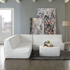 Modway Align 4 Piece Leather Sectional Sofa