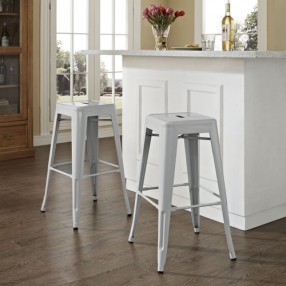 Modway Gathering Bar Stool Set of 2 in Gray