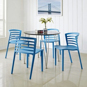 Modway Curvy Dining Chairs Set of 4
