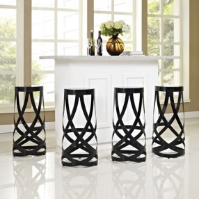 Modway Ribbon Bar Stool Set of 4