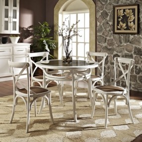 Modway Gear Dining Set in White