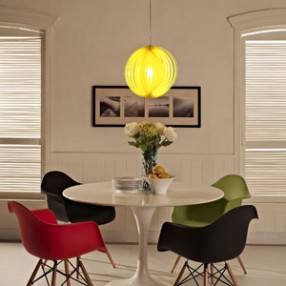 Modway Brush Acrylic Pendant Light in Yellow