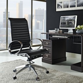 Modway Ribbed Highback Office Chair in Black