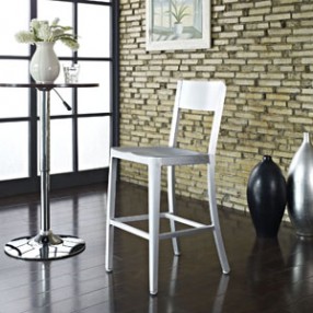 Modway Milan Counter Stool in Silver