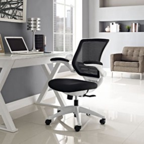Modway Edge White Base Office Chair in Black