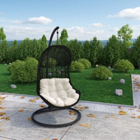 Modway Parlay Swing Lounge Chair in Espresso White