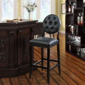 Modway Button Bar Stool in Black