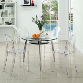 Modway Casper Dining Chairs Set of 4 in Clear