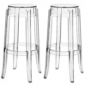 Modway Casper Bar Stools Set of 2 in Clear