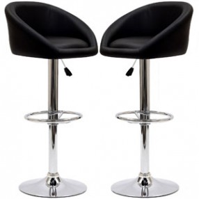Modway Marshmallow Bar Stools Set of 2 in Black