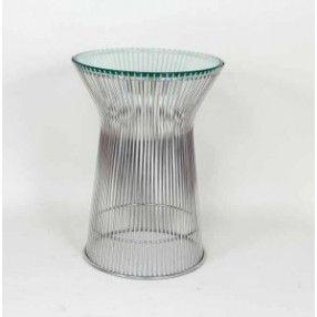 Stilnovo Mid Century Side Table with Tempered Glass Top