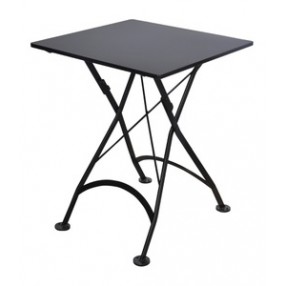 Furniture Designhouse French Cafe Bistro 24' Square Folding Table - Powder Coated Steel Top and Legs - Black and Green and Red