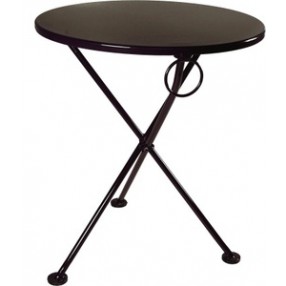 French Café Bistro 3-leg Folding Bistro Table - Black