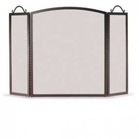 Fireside America Napa Forge Traditional Arch 3 Panel Screen - Black