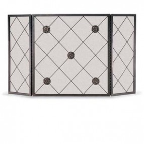 Fireside America Napa Forge Rosettes 3 Panel Screen - Brushed Bronze