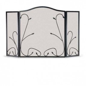 Fireside America Napa Forge Leaf And Vine 3 Panel Screen - Black