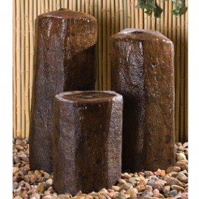 Fireside America Hargrove Outdoor 30 Inches Basalt Water Column Fountain Kit - Dark Brown