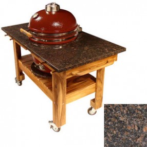 Fireside America Acacia Cart with Red Midnight Granite