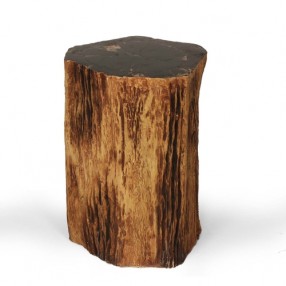 Stilnovo Good Form Tree Trunk Smoking Table with Petrified Inlay Top