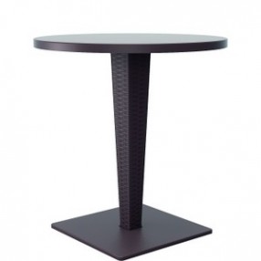 Riva Werzalit Top Round Dining Table Brown 27.5 inch