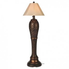 Patio Concepts Monterey 60" Outdoor Floor Lamp with Antique Beige Linen Sunbrella Shade
