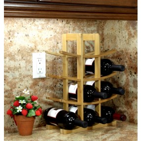 Oceanstar 12-Bottle Natural Bamboo Wine Rack 
