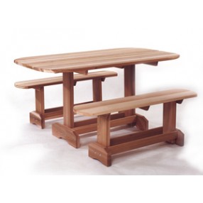 All Things Cedar Oval Picnic Table Set