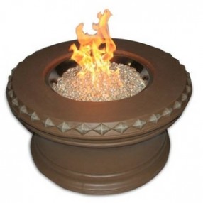 Outdoor Greatroom Company Aztec 36" Propane Campfire with Crystal Fire Burner - Lit