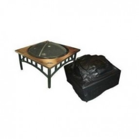 Outdoor Greatroom Company Square Vinyl Cover for Colonial 4242 Fire Pit  - Lifestyle