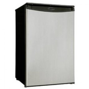 Outdoor Greatroom Company Darby Glass Shelve Stainless Steel Refrigerator - Front Side Angle
