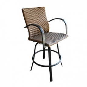 Outdoor Greatroom Company Saddle Swivel Barstool - Front Side Angle
