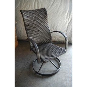 Outdoor Greatroom Company Leather Swivel Dining Rocker - Front Side View
