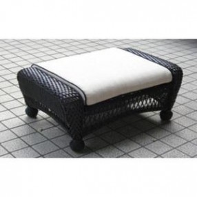 Outdoor Greatroom Company Double Ottoman w/1 pc. Cushion in Ivory - Front Side Angle