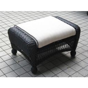 Outdoor Greatroom Company Ottoman w/ 1 pc. Cushion in Ivory - Front Side Angle