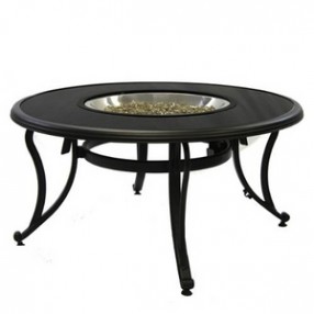 Outdoor Greatroom Company Black Glass - Fire Pit Table - Front Side Angle