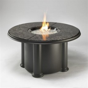 Outdoor Greatroom Company 48 Inch Grand Colonial Fire Pit Table - Granite - Lit