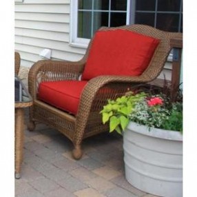 Outdoor Greatroom Company Kate Collection Chair with Rave Cherry Cushion - Lifestyle