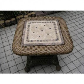 Outdoor Greatroom Company End Table w/Aldon-Sealed Stone Top *Non Stackable - Lifestyle