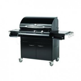 Outdoor Greatroom Company 36" Gas Grill with Cabinet in Black Porcelain - Front Side Angle