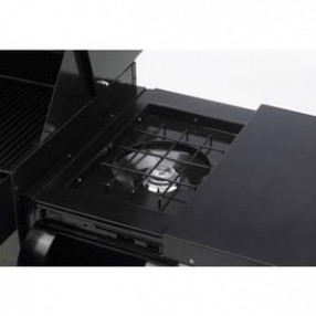 Outdoor Greatroom Company Side Burner Option for 24" or 36" Black Porcelain Gas Grill Head in Cabinet 15,000 BTU - Angle