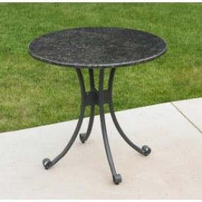 Outdoor Greatroom Company Patio Bistro Table w/ Granite Top - Front Top Angle