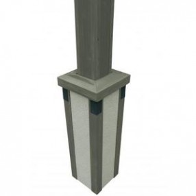 Outdoor Greatroom Company Grey Stucco Base - Set of Two - Angle