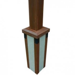 Outdoor Greatroom Company Mocha Stucco Base - Set of Two - Angle
