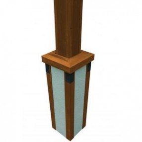 Outdoor Greatroom Company Redwood Stucco Base - Set of Two - Angle