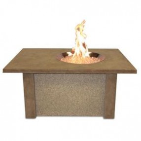 Outdoor Greatroom Company San Juan - Fire Pit Table with Rectangular Burner - Lit