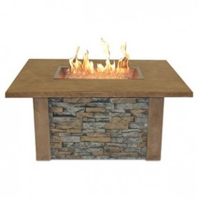 Outdoor Greatroom Company Sierra Fire Pit Table with CF-1224 Burner - Lit