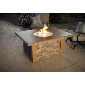 Outdoor Greatroom Company Sierra Fire Pit with Ledgestone and Supercast Top and CF-20-L - Lifestyle